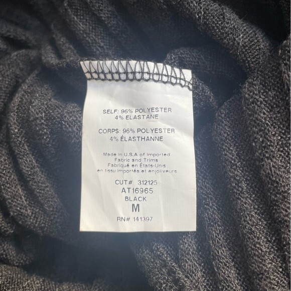 NWT ASTR Bodysuit High Halter Neck Black Soft Ribbed Knit One Piece Size Medium - Picture 7 of 9